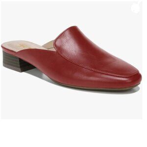 FOWT Red Walking Loafer Round Toe Low Chunky Heel Driver Wide Width Slippers